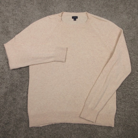 J.CREW Other - J Crew Sweater Mens XL Beige Cream Knit Crew Neck Pullover Knit Wool Blend